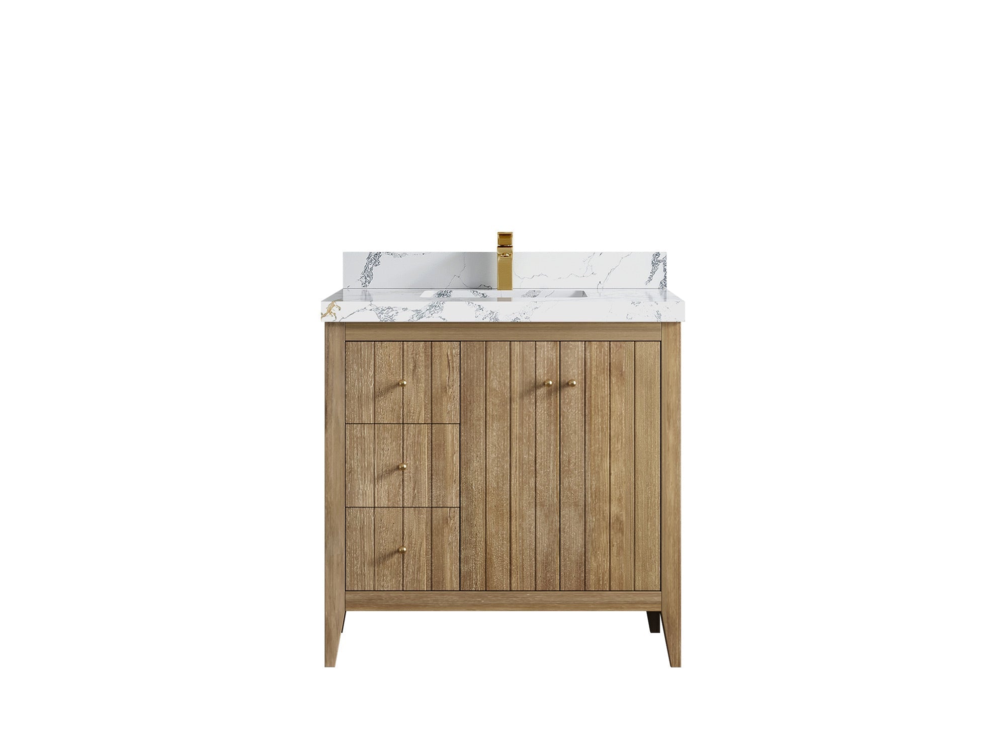 Atlanta Teak Wood 36 in. W x 22 in. D Center Sink Bathroom Vanity - Willow Bath and Vanity