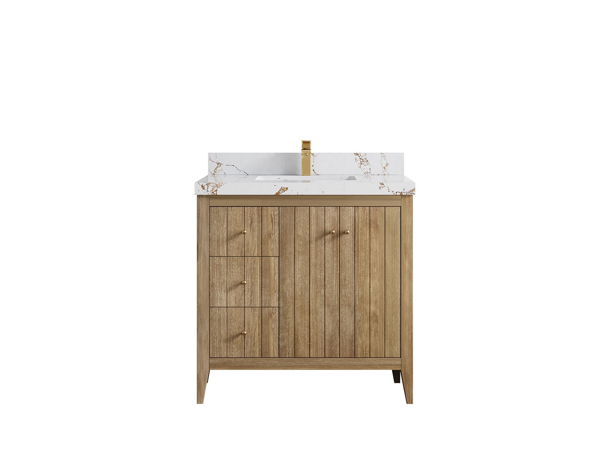 Atlanta Teak Wood 36 in. W x 22 in. D Center Sink Bathroom Vanity - Willow Bath and Vanity
