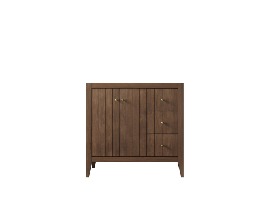 Atlanta Teak Wood 36 in. W x 22 in. D Left Offset Sink Bathroom Vanity - Willow Bath and Vanity