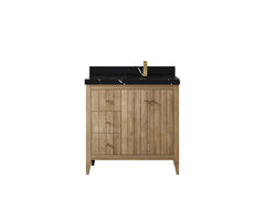 Atlanta Teak Wood 36 in. W x 22 in. D Right Offset Sink Bathroom Vanity - photo 8
