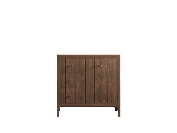 Atlanta Teak Wood 36 in. W x 22 in. D Right Offset Sink Bathroom Vanity - photo 6
