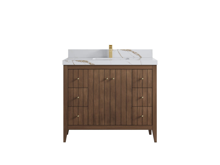 Atlanta Teak Wood 42 in. W x 22 in. D Single Sink Bathroom Vanity - photo 15