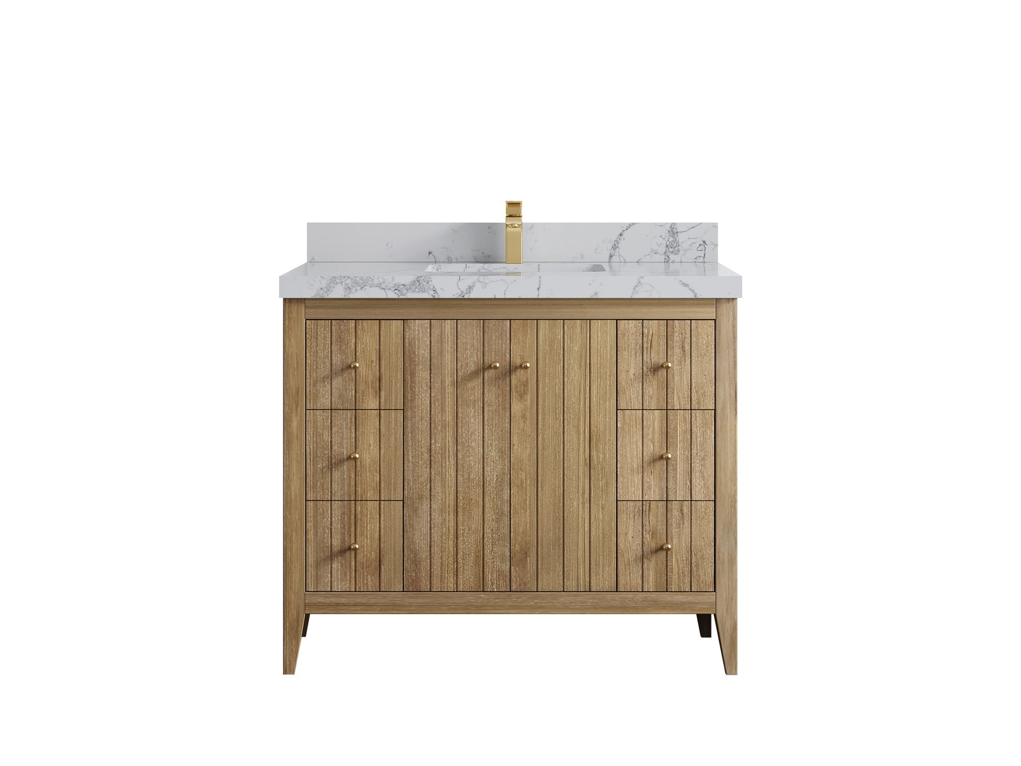 Atlanta Teak Wood 42 in. W x 22 in. D Single Sink Bathroom Vanity - Willow Bath and Vanity