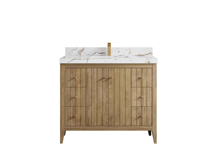 Atlanta Teak Wood 42 in. W x 22 in. D Single Sink Bathroom Vanity - photo 37