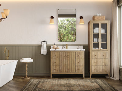 Atlanta Teak Wood 42 in. W x 22 in. D Single Sink Bathroom Vanity - Willow Bath and Vanity