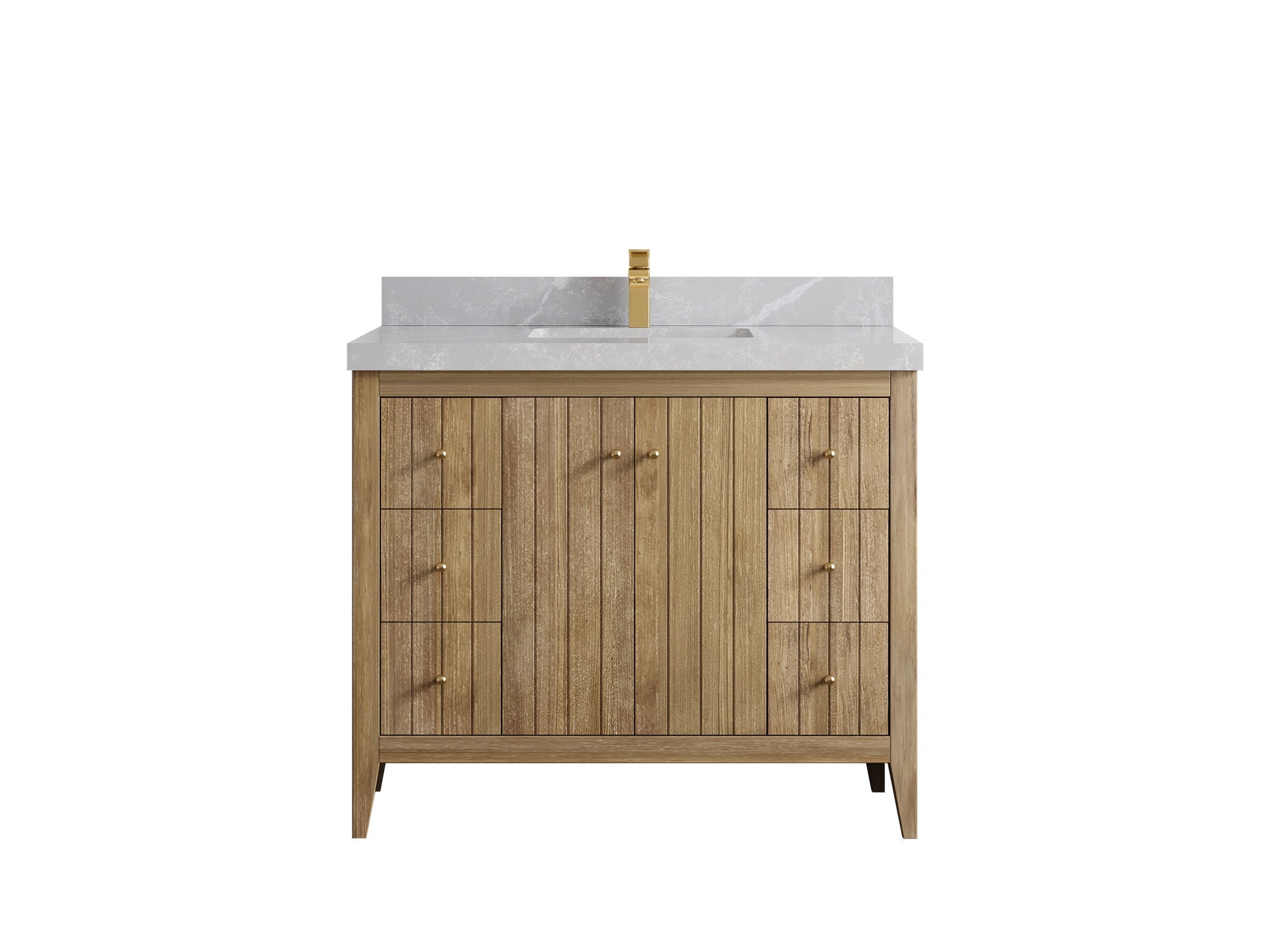 Atlanta Teak Wood 42 in. W x 22 in. D Single Sink Bathroom Vanity - Willow Bath and Vanity
