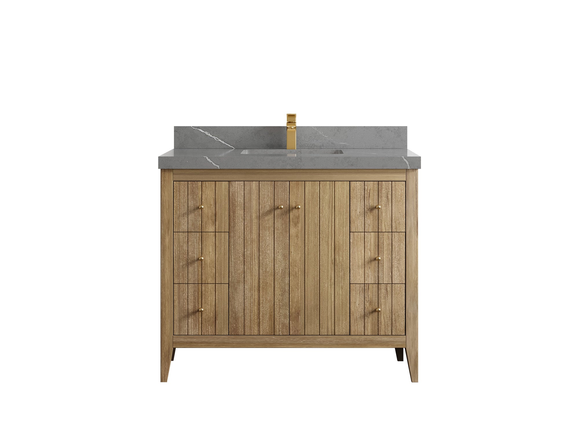 Atlanta Teak Wood 42 in. W x 22 in. D Single Sink Bathroom Vanity - Willow Bath and Vanity