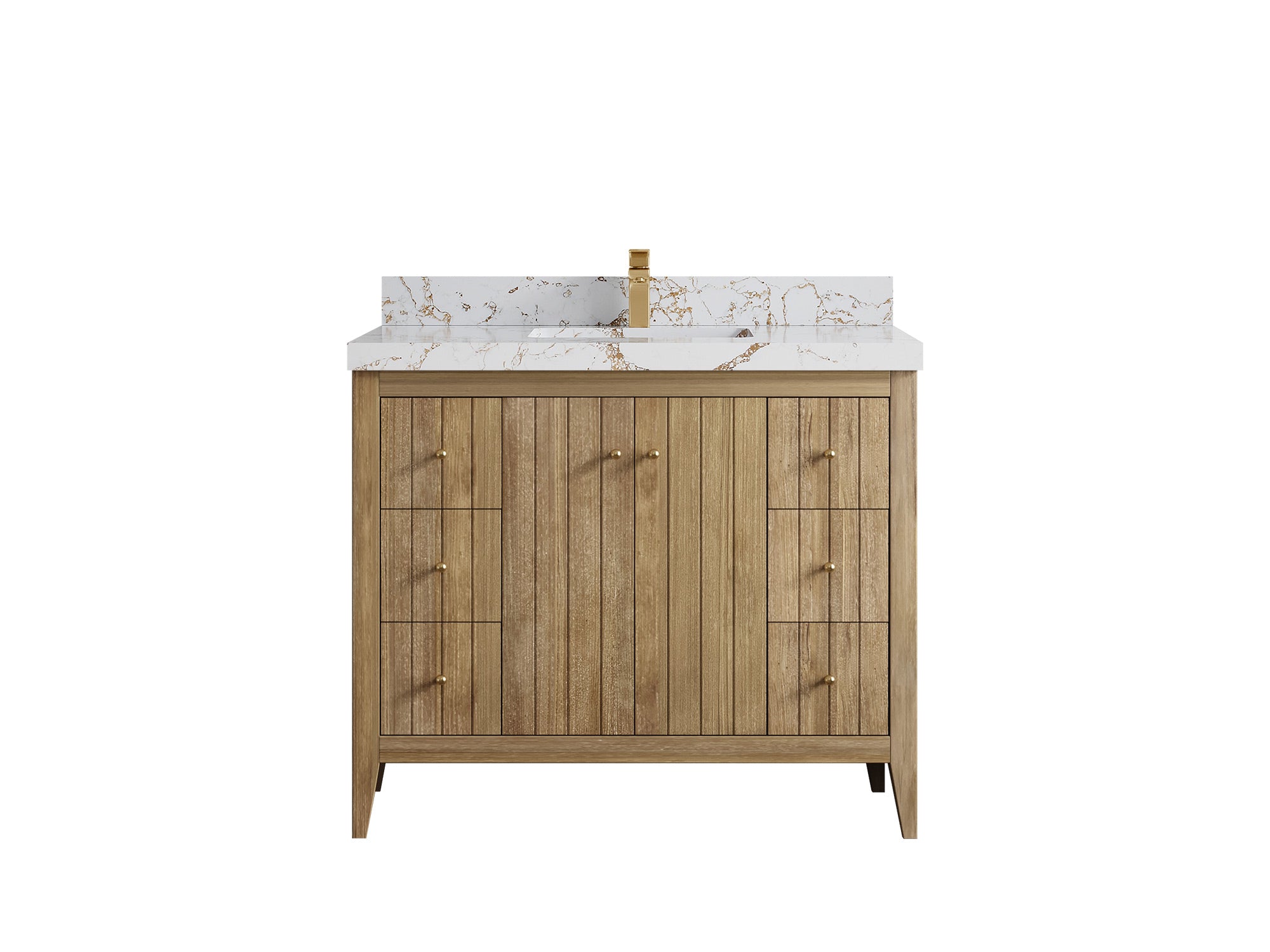Atlanta Teak Wood 42 in. W x 22 in. D Single Sink Bathroom Vanity - Willow Bath and Vanity