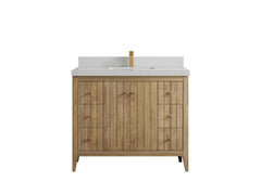 Atlanta Teak Wood 42 in. W x 22 in. D Single Sink Bathroom Vanity - photo 12