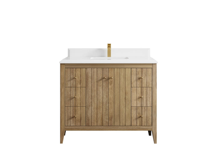 Atlanta Teak Wood 42 in. W x 22 in. D Single Sink Bathroom Vanity - photo 29
