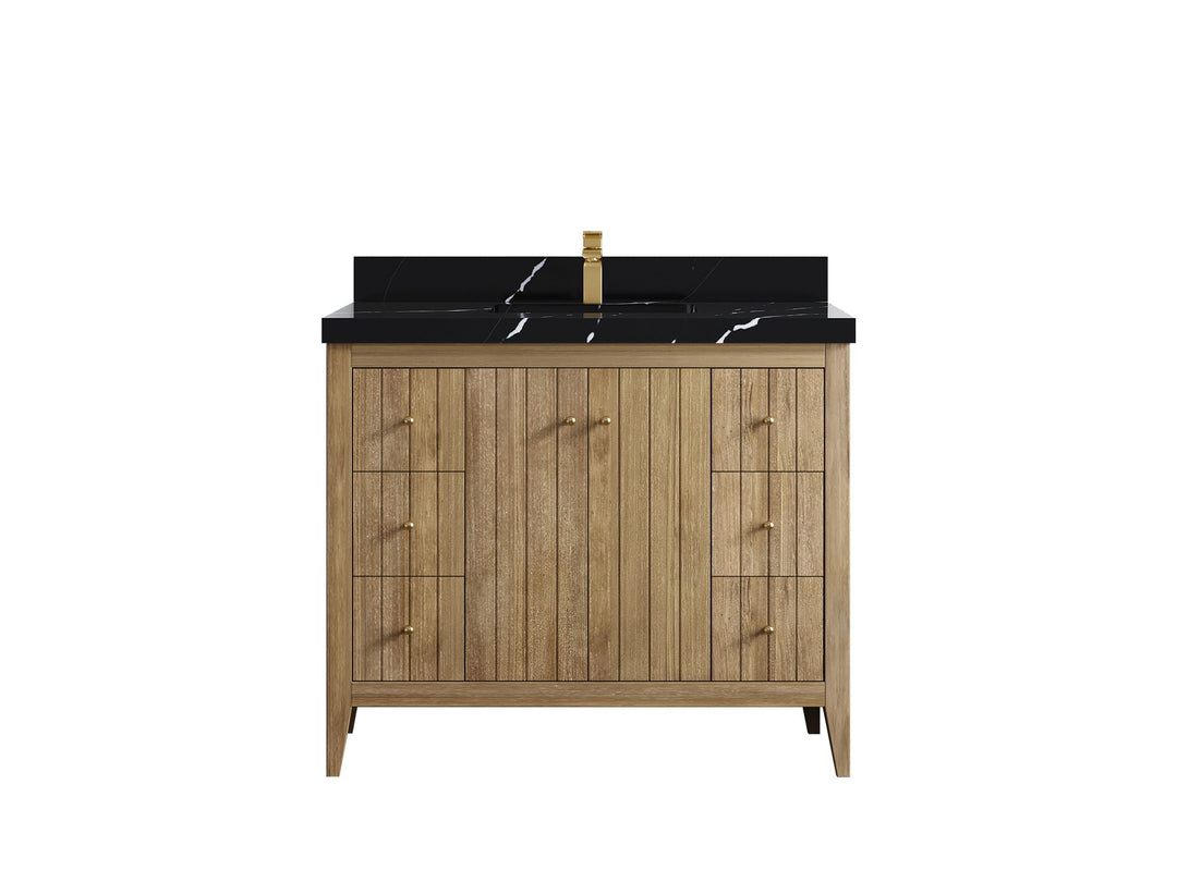Atlanta Teak Wood 42 in. W x 22 in. D Single Sink Bathroom Vanity - Willow Bath and Vanity