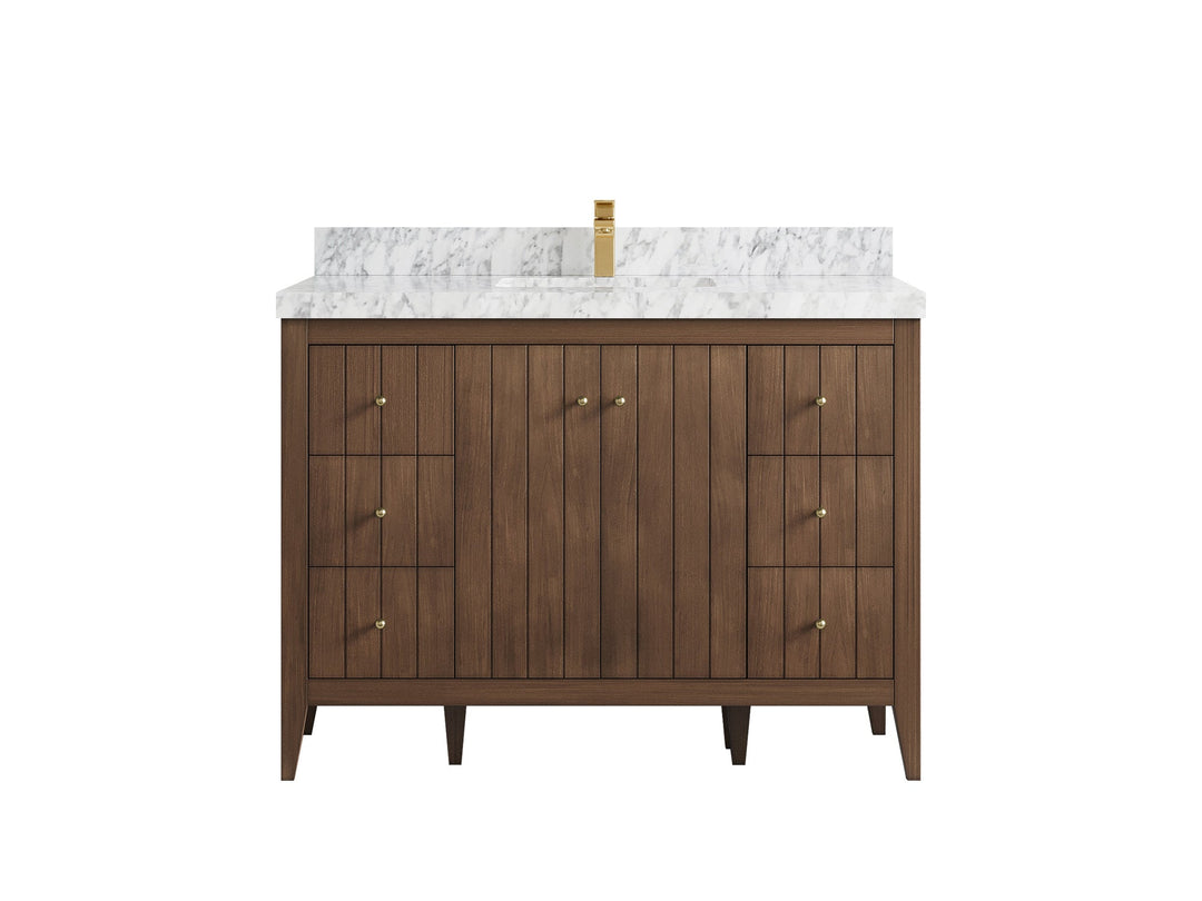 Atlanta Teak Wood 48 in. W x 22 in. D Single Sink Bathroom Vanity - Willow Bath and Vanity