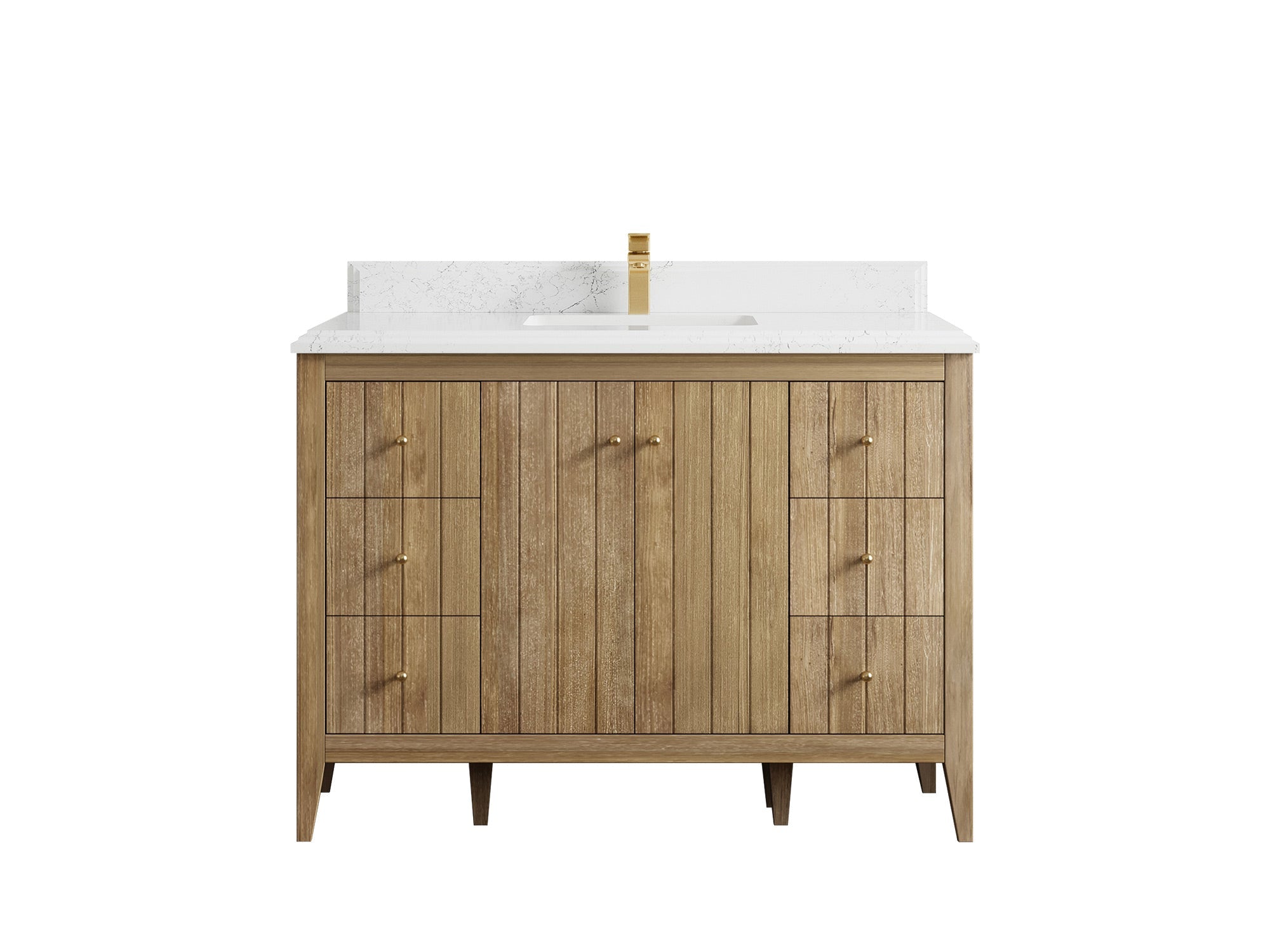 Atlanta Teak Wood 48 in. W x 22 in. D Single Sink Bathroom Vanity - Willow Bath and Vanity