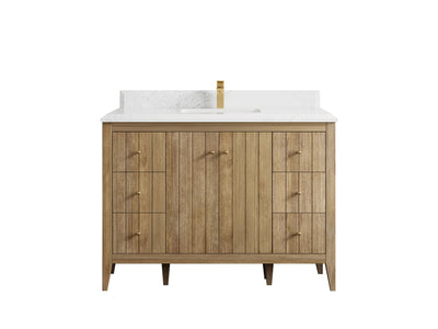 Atlanta Teak Wood 48 in. W x 22 in. D Single Sink Bathroom Vanity - Willow Bath and Vanity