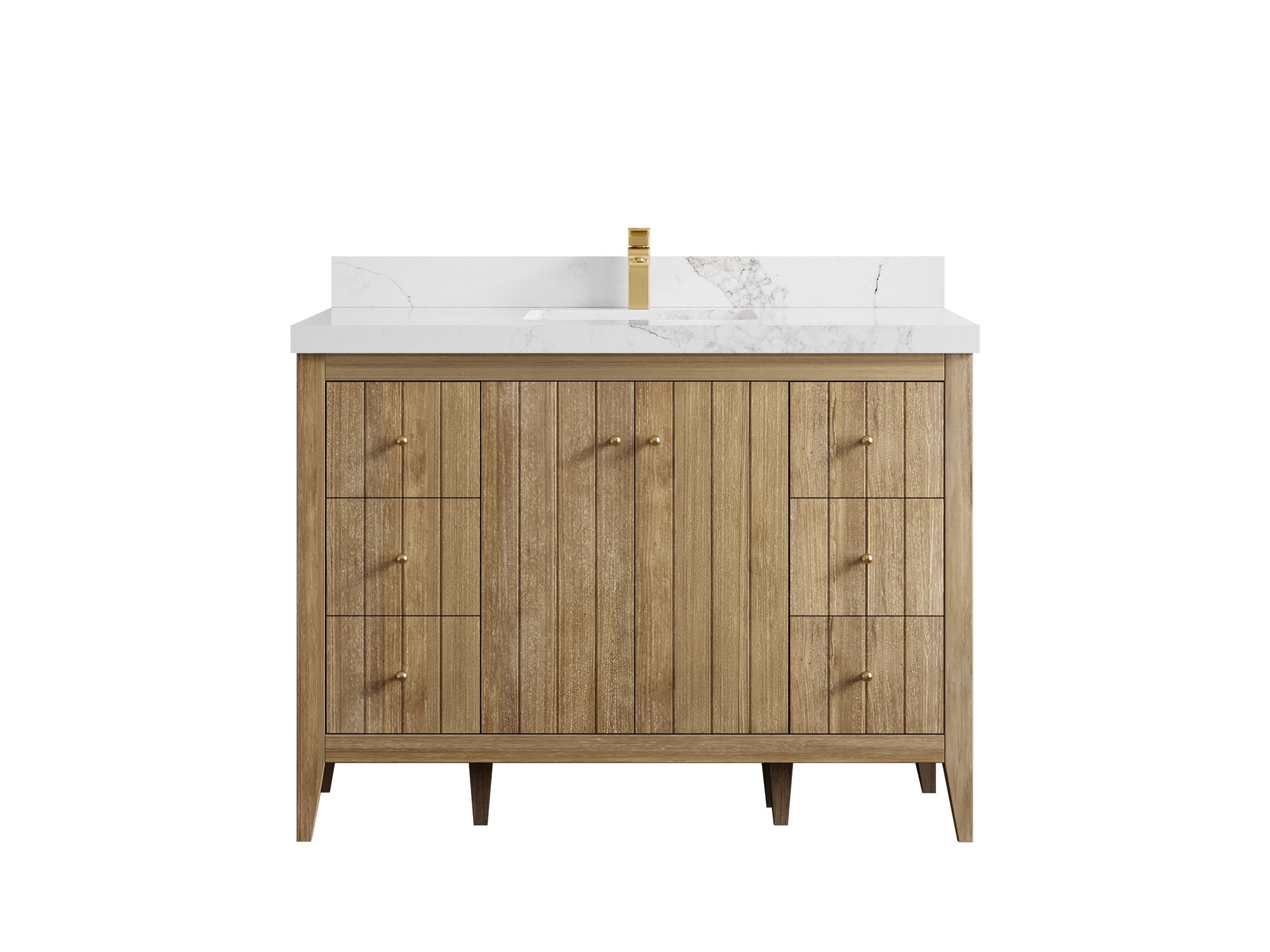 Atlanta Teak Wood 48 in. W x 22 in. D Single Sink Bathroom Vanity - Willow Bath and Vanity