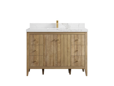 Atlanta Teak Wood 48 in. W x 22 in. D Single Sink Bathroom Vanity - Willow Bath and Vanity