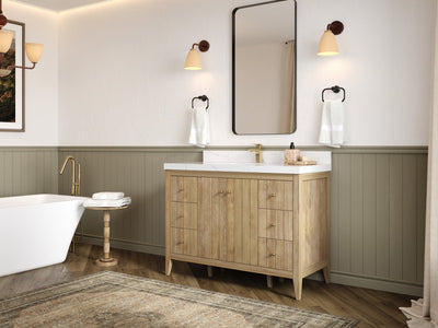 Atlanta Teak Wood 48 in. W x 22 in. D Single Sink Bathroom Vanity - Willow Bath and Vanity