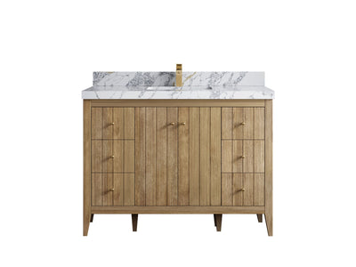 Atlanta Teak Wood 48 in. W x 22 in. D Single Sink Bathroom Vanity - Willow Bath and Vanity