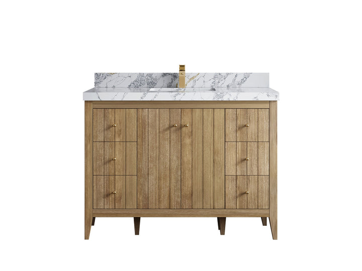 Atlanta Teak Wood 48 in. W x 22 in. D Single Sink Bathroom Vanity - photo 21