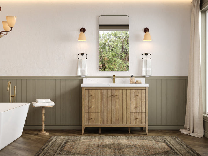 Atlanta Teak Wood 48 in. W x 22 in. D Single Sink Bathroom Vanity - photo 4