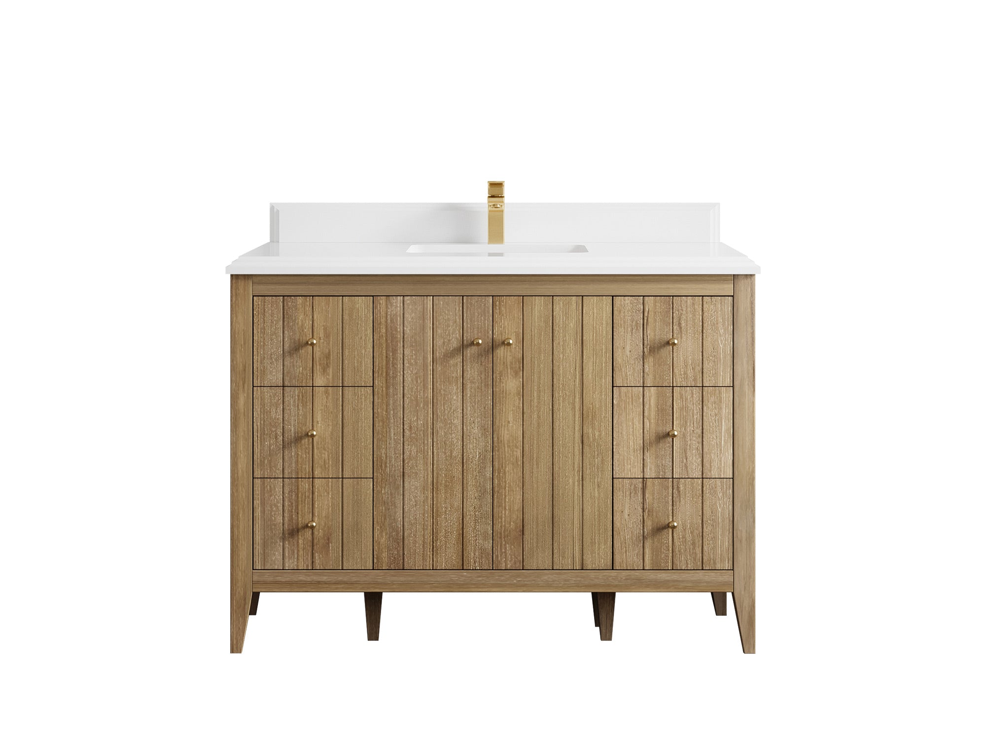 Atlanta Teak Wood 48 in. W x 22 in. D Single Sink Bathroom Vanity - Willow Bath and Vanity