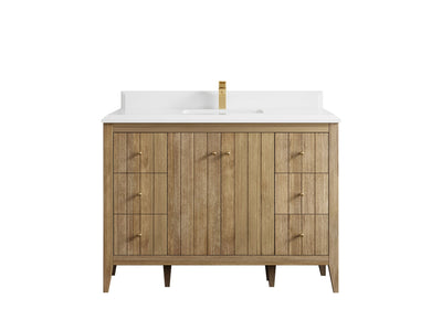 Atlanta Teak Wood 48 in. W x 22 in. D Single Sink Bathroom Vanity - Willow Bath and Vanity