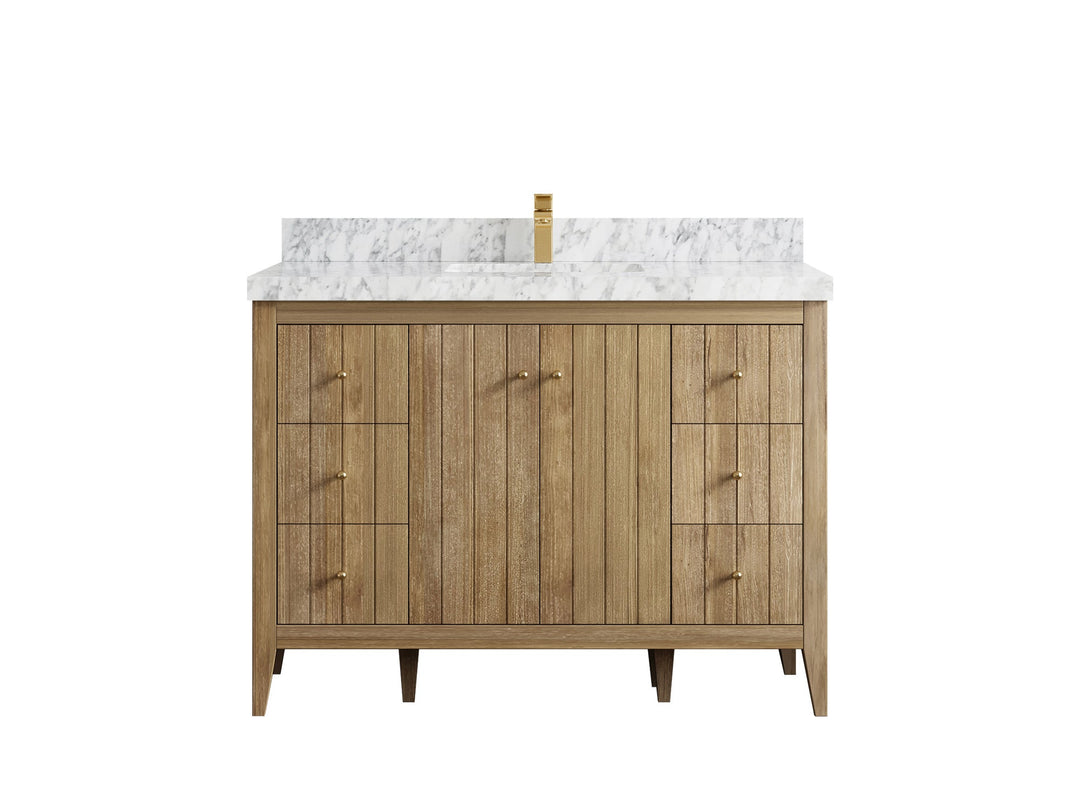 Atlanta Teak Wood 48 in. W x 22 in. D Single Sink Bathroom Vanity - Willow Bath and Vanity