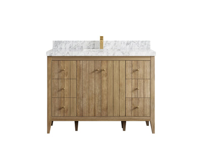 Atlanta Teak Wood 48 in. W x 22 in. D Single Sink Bathroom Vanity - Willow Bath and Vanity