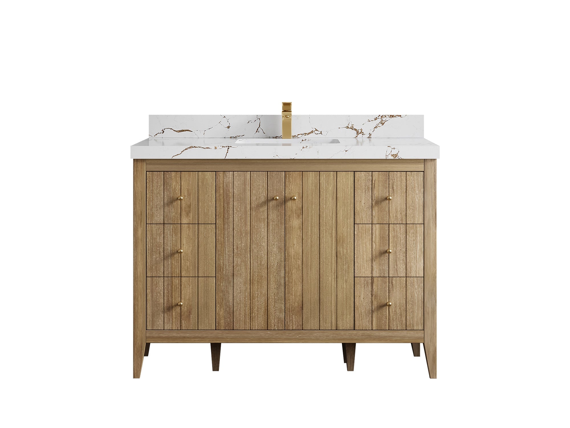 Atlanta Teak Wood 48 in. W x 22 in. D Single Sink Bathroom Vanity - Willow Bath and Vanity