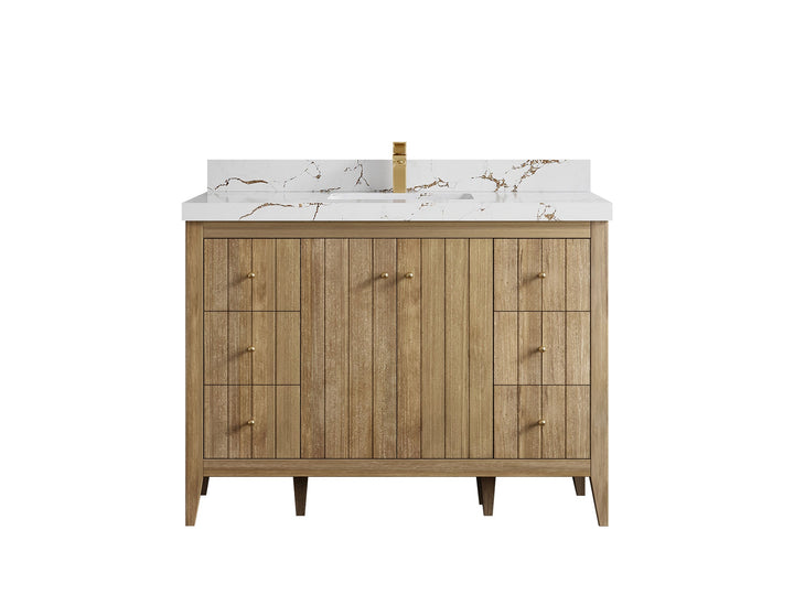Atlanta Teak Wood 48 in. W x 22 in. D Single Sink Bathroom Vanity - photo 37