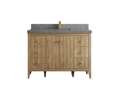Atlanta Teak Wood 48 in. W x 22 in. D Single Sink Bathroom Vanity - Willow Bath and Vanity