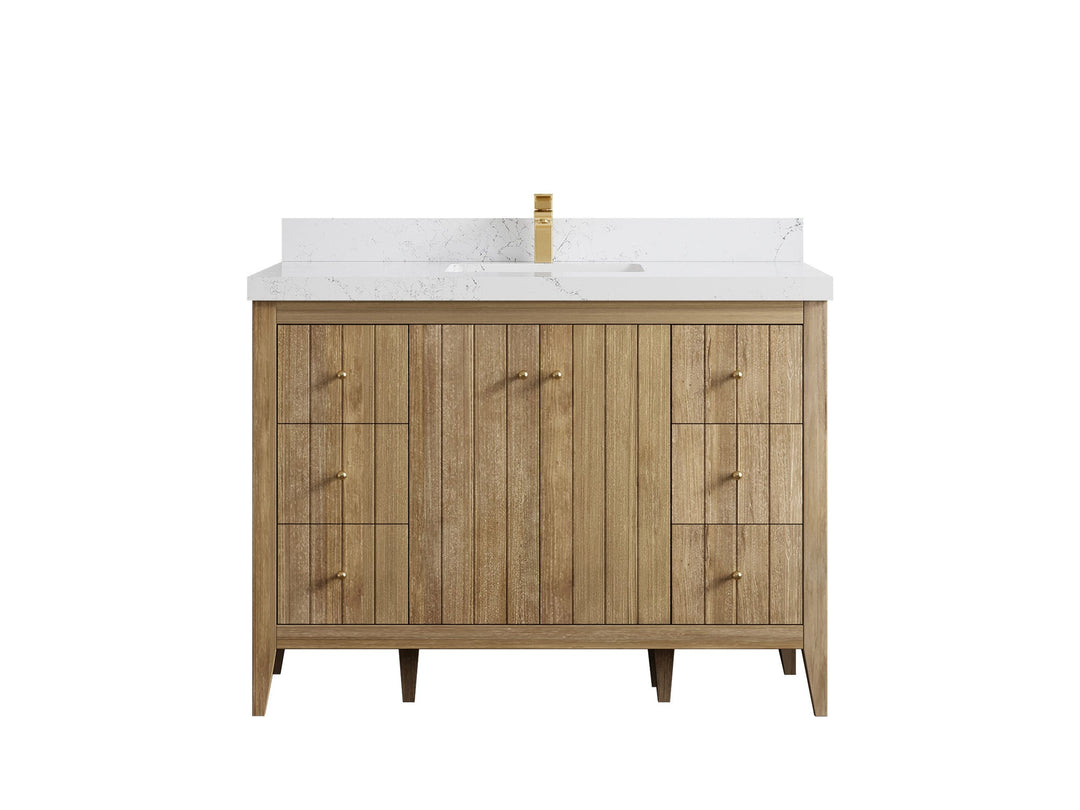 Atlanta Teak Wood 48 in. W x 22 in. D Single Sink Bathroom Vanity - Willow Bath and Vanity
