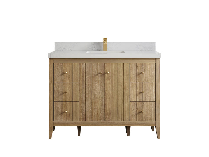 Atlanta Teak Wood 48 in. W x 22 in. D Single Sink Bathroom Vanity - photo 1