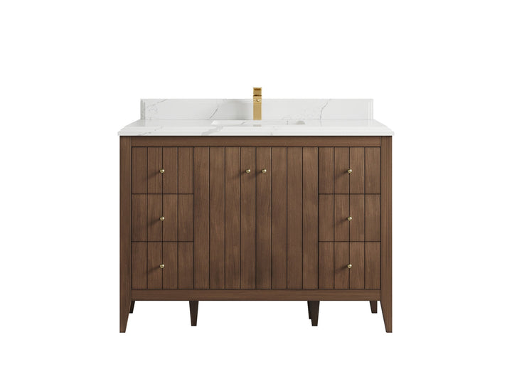 Atlanta Teak Wood 48 in. W x 22 in. D Single Sink Bathroom Vanity - photo 23
