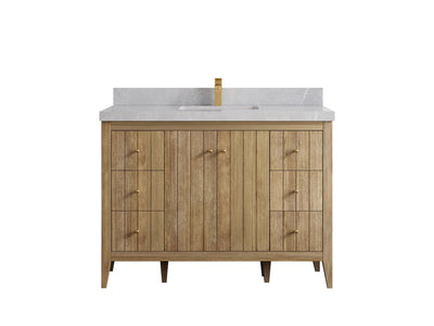 Atlanta Teak Wood 48 in. W x 22 in. D Single Sink Bathroom Vanity - Willow Bath and Vanity