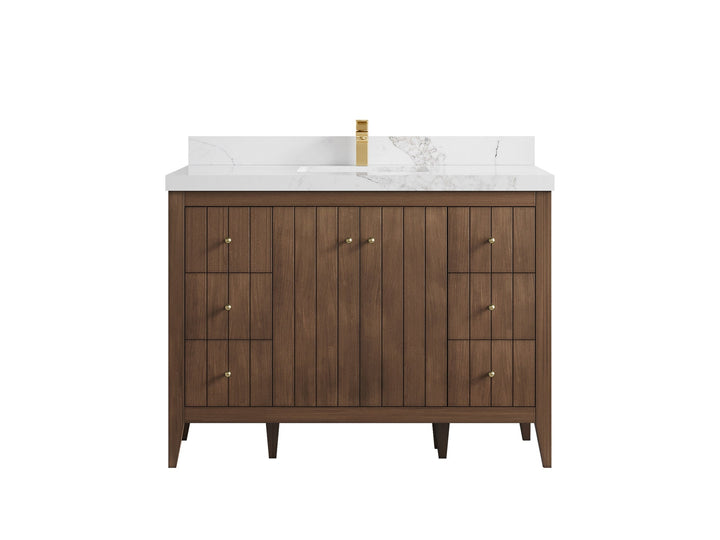 Atlanta Teak Wood 48 in. W x 22 in. D Single Sink Bathroom Vanity - photo 19