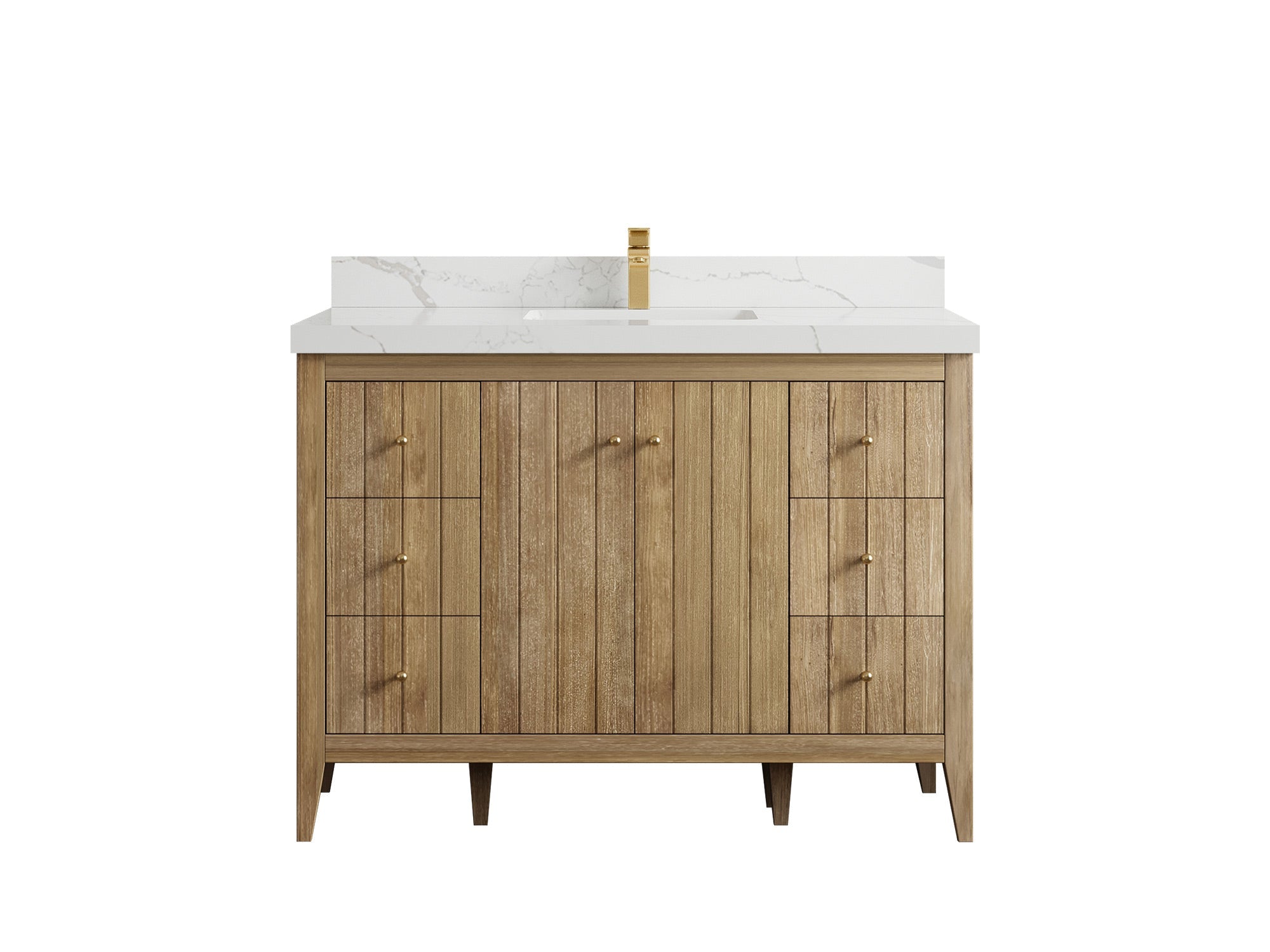 Atlanta Teak Wood 48 in. W x 22 in. D Single Sink Bathroom Vanity - Willow Bath and Vanity