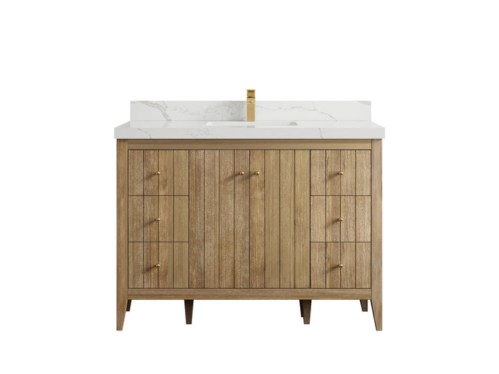 Atlanta Teak Wood 48 in. W x 22 in. D Single Sink Bathroom Vanity - photo 17