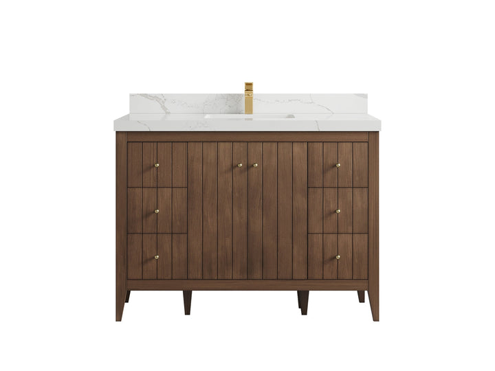 Atlanta Teak Wood 48 in. W x 22 in. D Single Sink Bathroom Vanity - photo 17