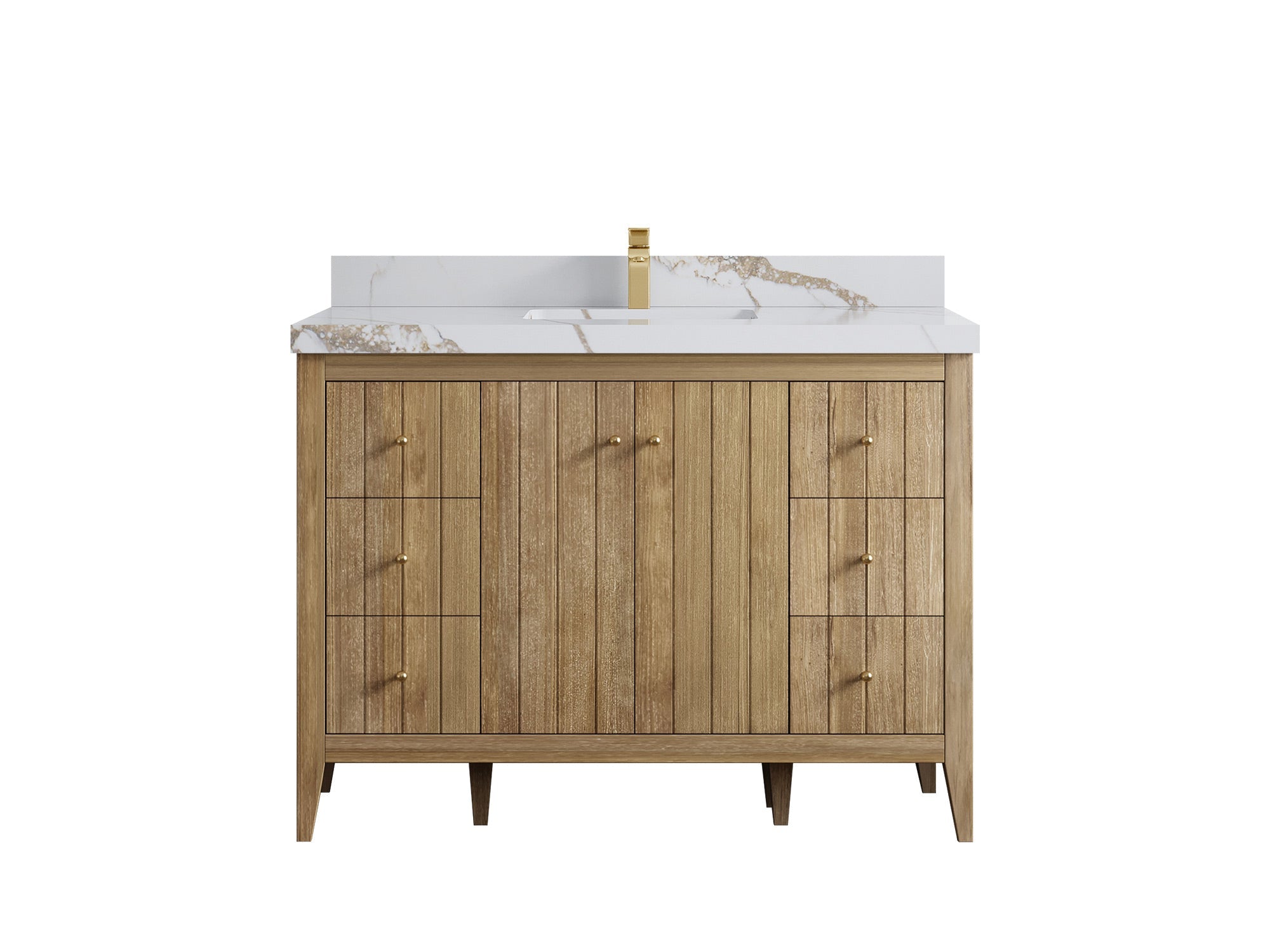 Atlanta Teak Wood 48 in. W x 22 in. D Single Sink Bathroom Vanity - Willow Bath and Vanity