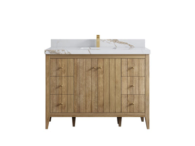 Atlanta Teak Wood 48 in. W x 22 in. D Single Sink Bathroom Vanity - Willow Bath and Vanity