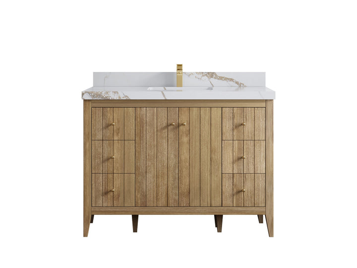 Atlanta Teak Wood 48 in. W x 22 in. D Single Sink Bathroom Vanity - photo 15