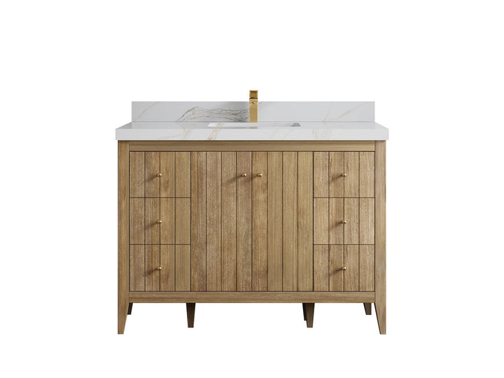 Atlanta Teak Wood 48 in. W x 22 in. D Single Sink Bathroom Vanity - photo 23