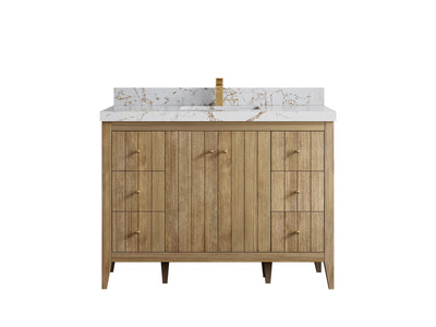 Atlanta Teak Wood 48 in. W x 22 in. D Single Sink Bathroom Vanity - Willow Bath and Vanity