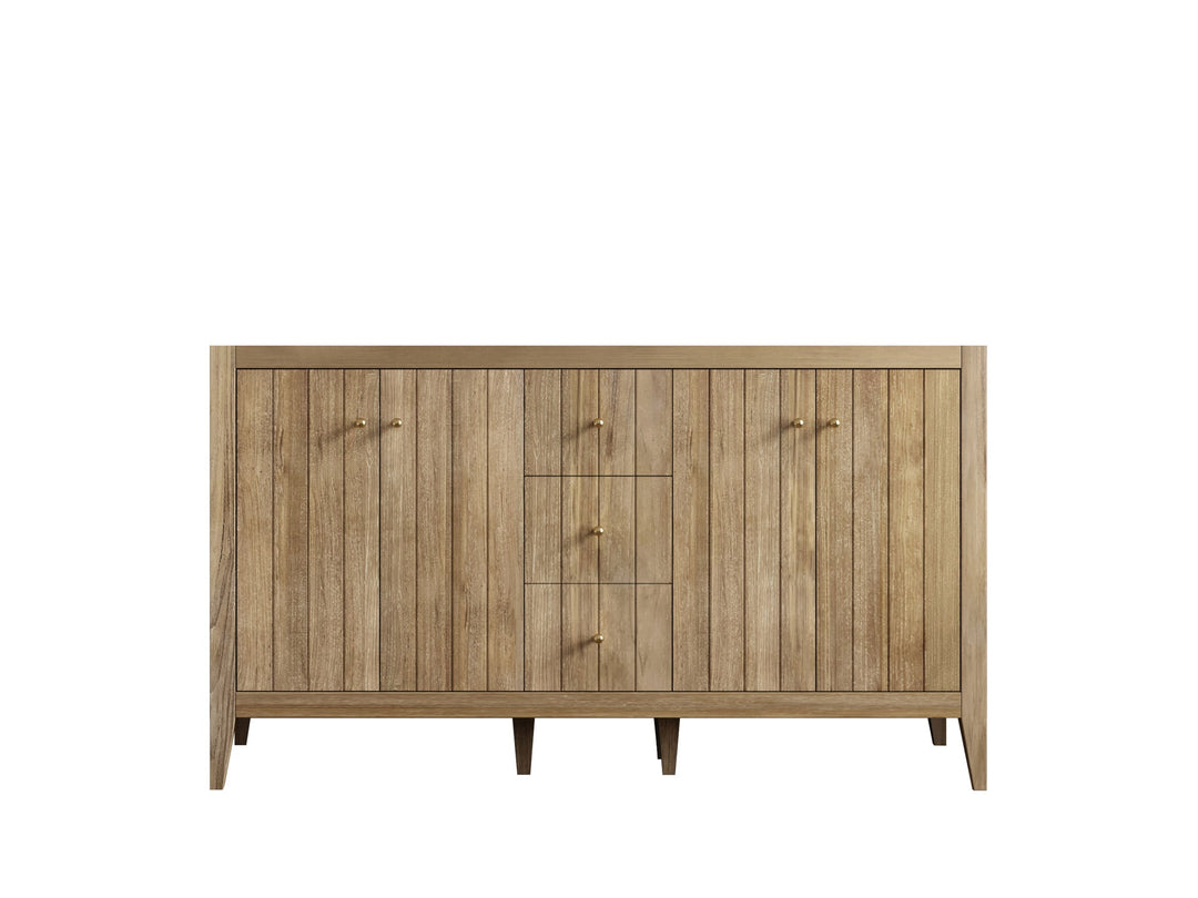 Atlanta Teak Wood 60 in. W x 22 in. D Double Sink Bathroom Vanity - Willow Bath and Vanity