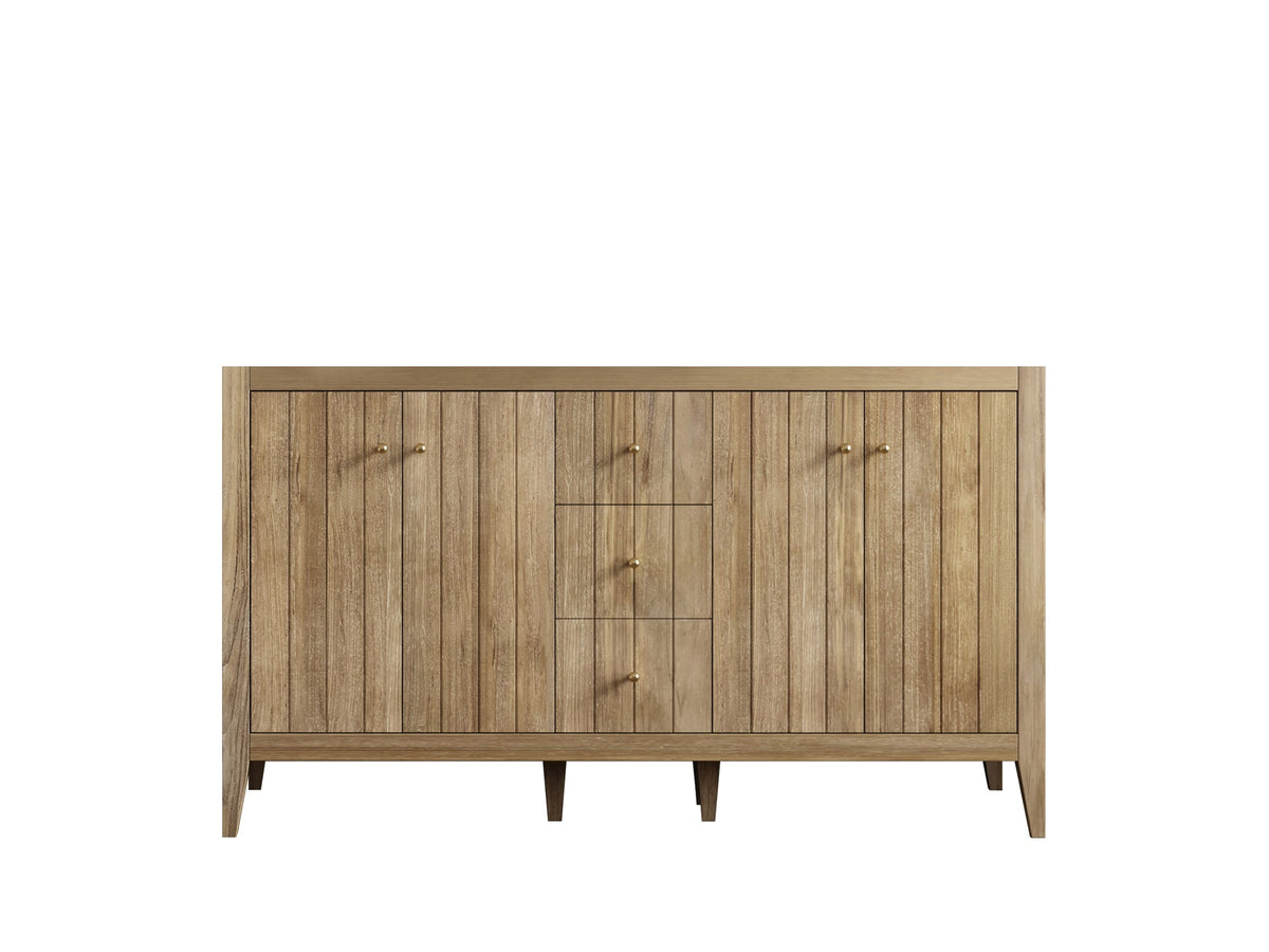Atlanta Teak Wood 60 in. W x 22 in. D Double Sink Bathroom Vanity - Willow Bath and Vanity