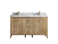 Atlanta Teak Wood 60 in. W x 22 in. D Double Sink Bathroom Vanity - photo 20
