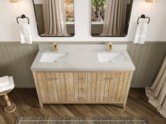 Atlanta Teak Wood 60 in. W x 22 in. D Double Sink Bathroom Vanity - photo 17