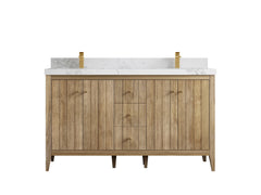 Atlanta Teak Wood 60 in. W x 22 in. D Double Sink Bathroom Vanity - photo 18