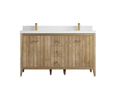 Atlanta Teak Wood 60 in. W x 22 in. D Double Sink Bathroom Vanity - photo 44